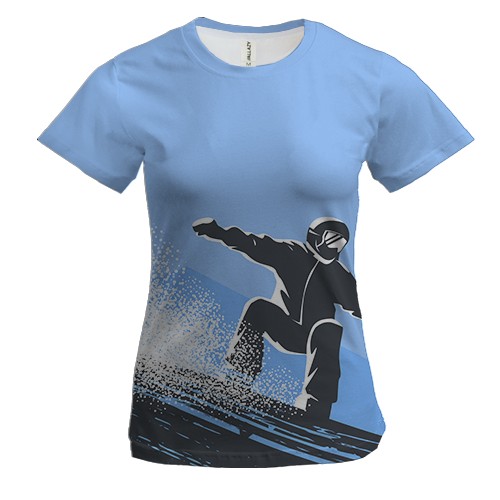 Жіноча 3D футболка зі сноубордистом
