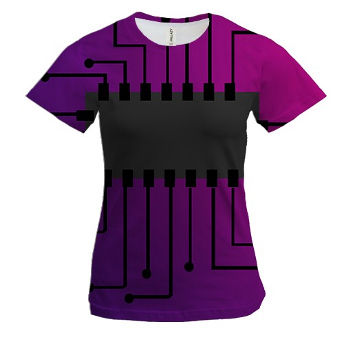 Женская 3D футболка с градиентной платой