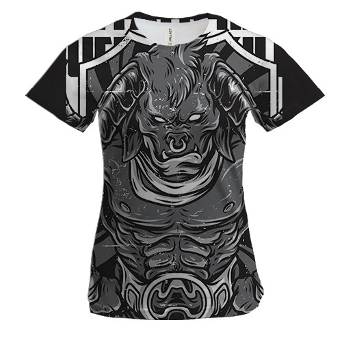 Женская 3D футболка с быкой борцом