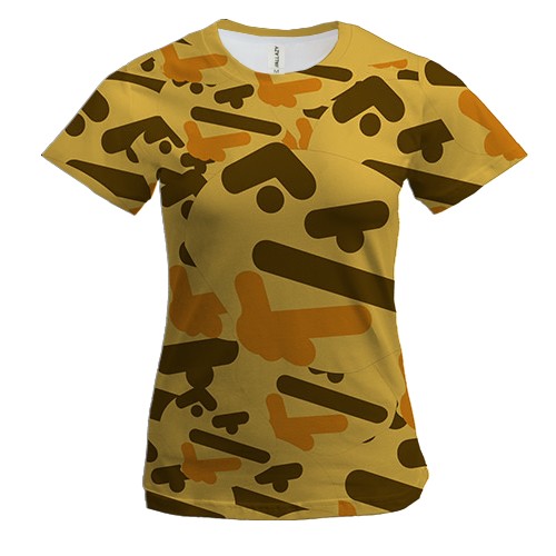 Жіноча 3D футболка з задумливим емодзі