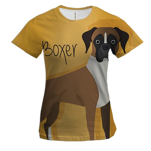 Жіноча 3D футболка Boxer dog