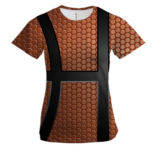 Женская 3D футболка с текстурой баскетбольного мяча