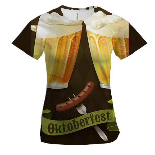 Женская 3D футболка Oktoberfest beer