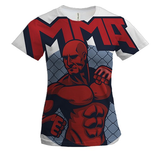 Женская 3D футболка MMA Red body