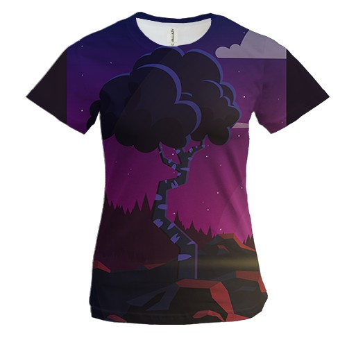 Жіноча 3D футболка з нічним деревом