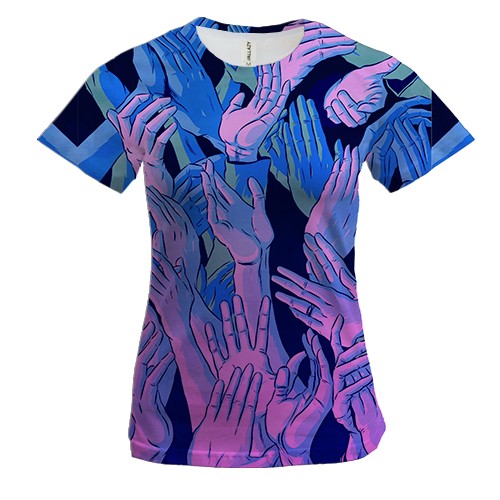 Женская 3D футболка с руками