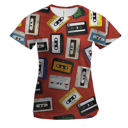 Женская 3D футболка с кассетами