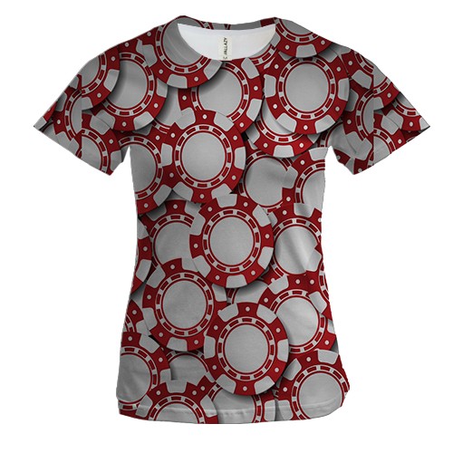 Женская 3D футболка с покерными фишками