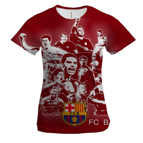 Женская 3D футболка FC Barcelona (2)