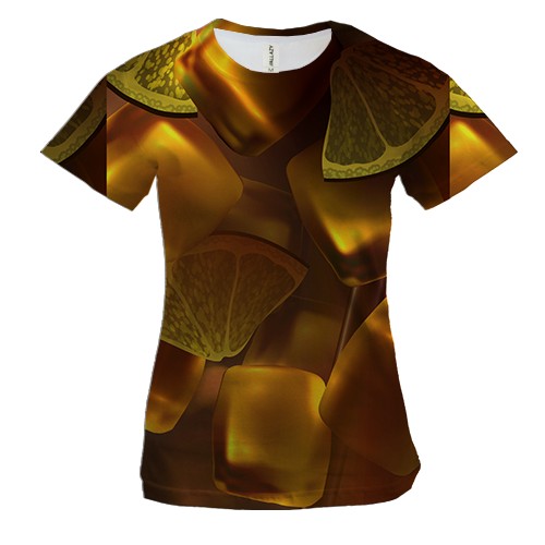 Жіноча 3D футболка з лаймом і льодом