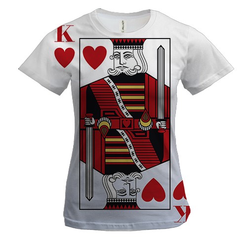 Жіноча 3D футболка з картковим королем