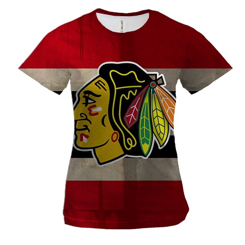 Жіноча 3D футболка Чикаго Блекхокс