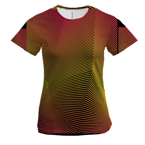 Женская 3D футболка с геометрическими линиями