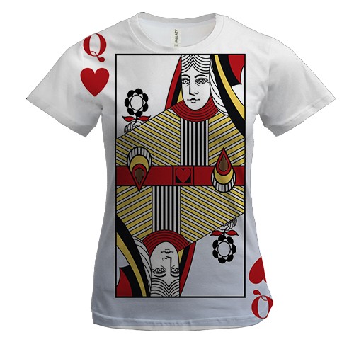 Жіноча 3D футболка з картковою дамою