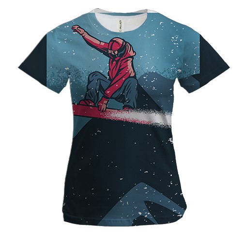 Женская 3D футболка Snowboardist (2)