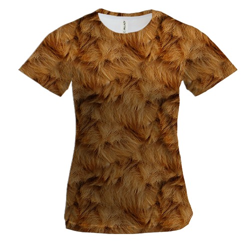 Женская 3D футболка с длинной шерстью