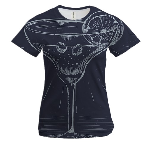 Жіноча 3D футболка з білим коктейлем