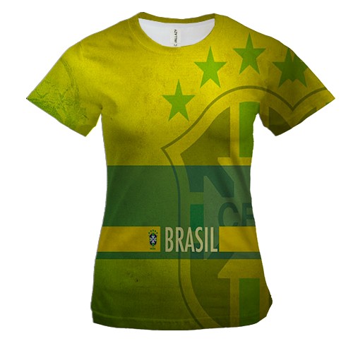 Женская 3D футболка CBF Brazil