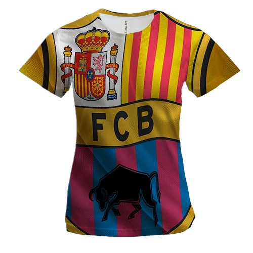 Женская 3D футболка FC - Barcelona