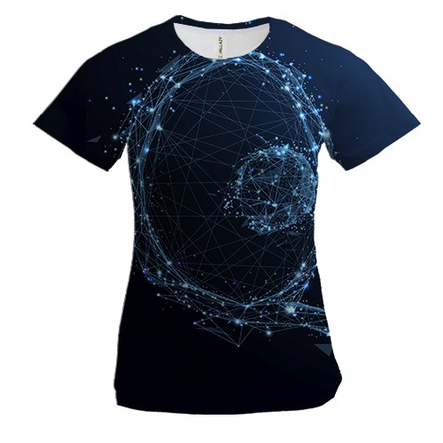 Жіноча 3D футболка з тенісною ракеткою і м