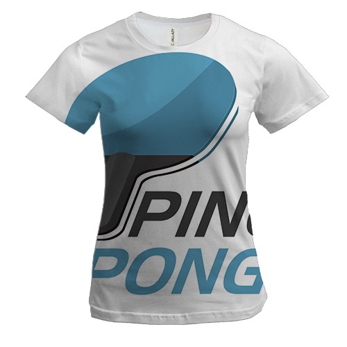 Женская 3D футболка Ping Pong