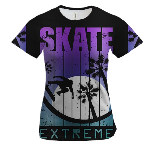 Жіноча 3D футболка Skate extreme