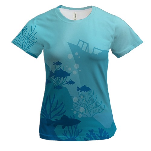 Жіноча 3D футболка з підводним світом