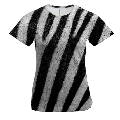 Женская 3D футболка со шкурой зебры