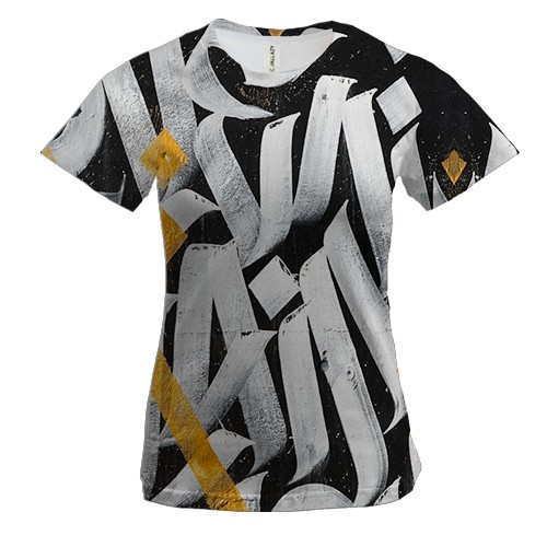 Женская 3D футболка с леттеринг граффити