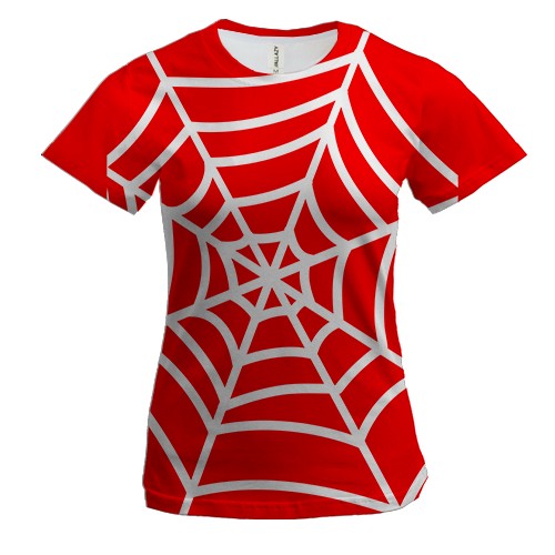 Женская 3D футболка с белой паутиной