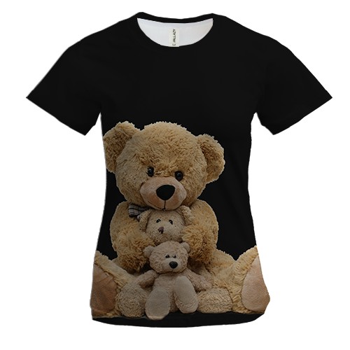 Женская 3D футболка с мишками Тедди