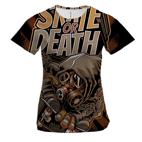 Жіноча 3D футболка Skate or Death