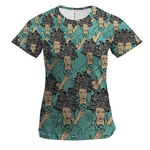 Жіноча 3D футболка с зомбированным обществом