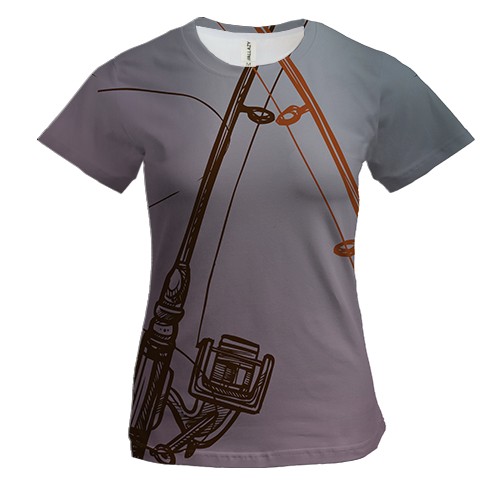 Женская 3D футболка с удочками