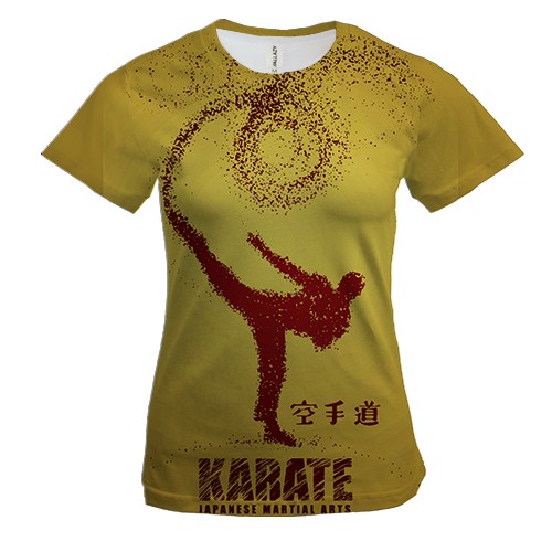 Женская 3D футболка Karate man