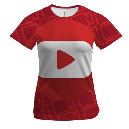 Женская 3D футболка со значком видеоплеера
