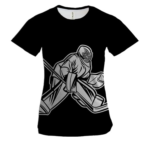 Жіноча 3D футболка з білими хокеїстки