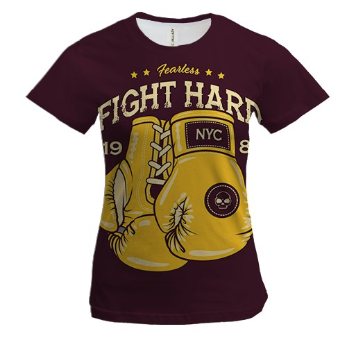 Женская 3D футболка Fight Hard