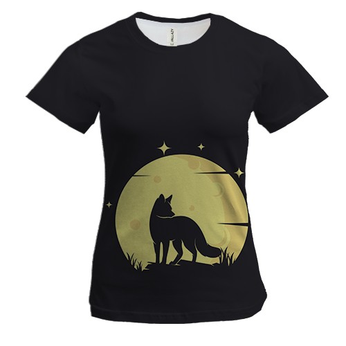 Женская 3D футболка с лисой и антилопами