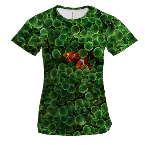 Жіноча 3D футболка з рибами клоунами