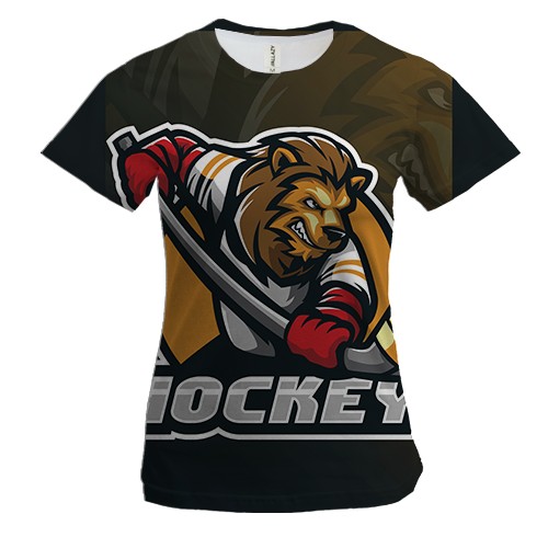 Жіноча 3D футболка Hockey Lion