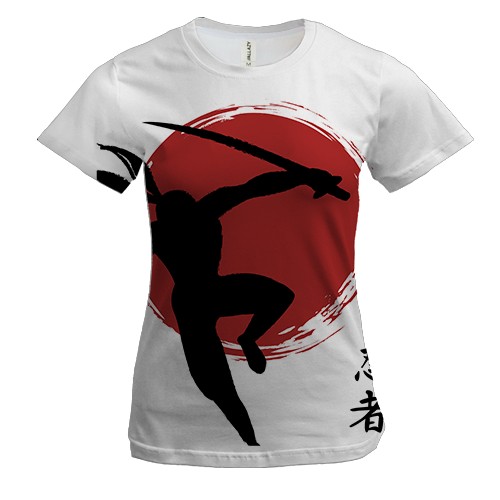 Женская 3D футболка с японским ниндзя