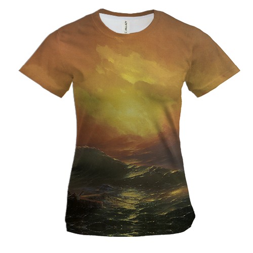 Жіноча 3D футболка с картиной Айвазовского "Девятый вал"