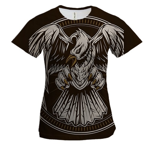 Жіноча 3D футболка з летять орлом