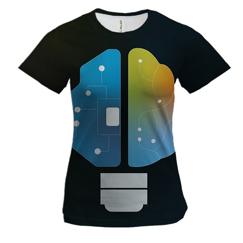 Жіноча 3D футболка з кібер лампочкою