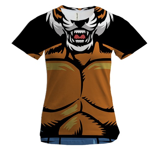 Женская 3D футболка с накаченным тигром
