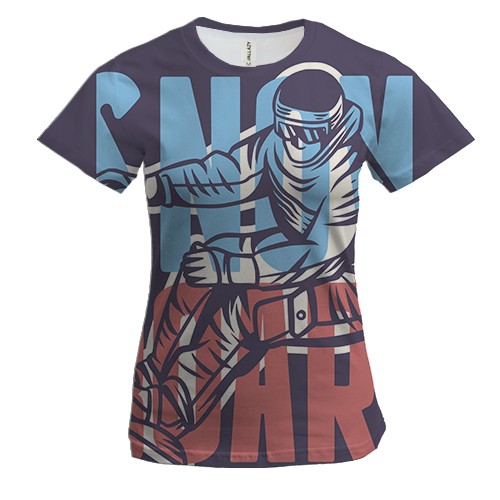Жіноча 3D футболка Snowboard men