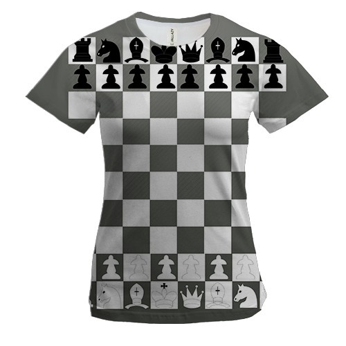 Женская 3D футболка с шахматной доской