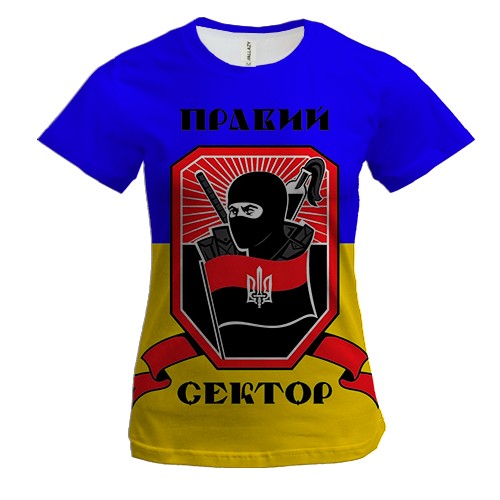 Жіноча 3D футболка з Правим сектором і прапором України