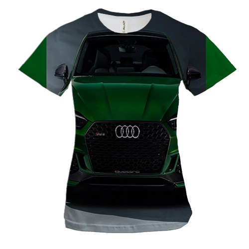 Женская 3D футболка с зелёным Ауди